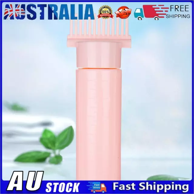 180ml Comb Color Applicator Refillable Hair Oil Applicator Bottle (Pink) AU