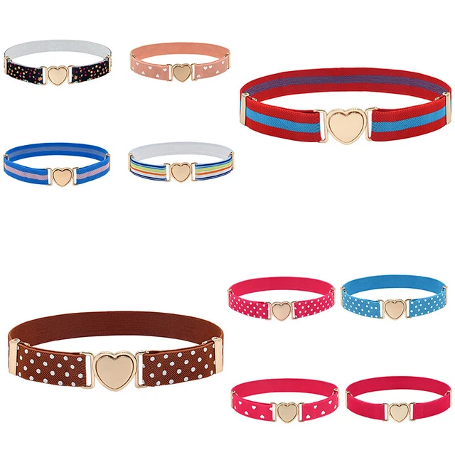Bambini Elasticizzato Cinture Multicolore Girovita Con Forma Cuore Fibbia