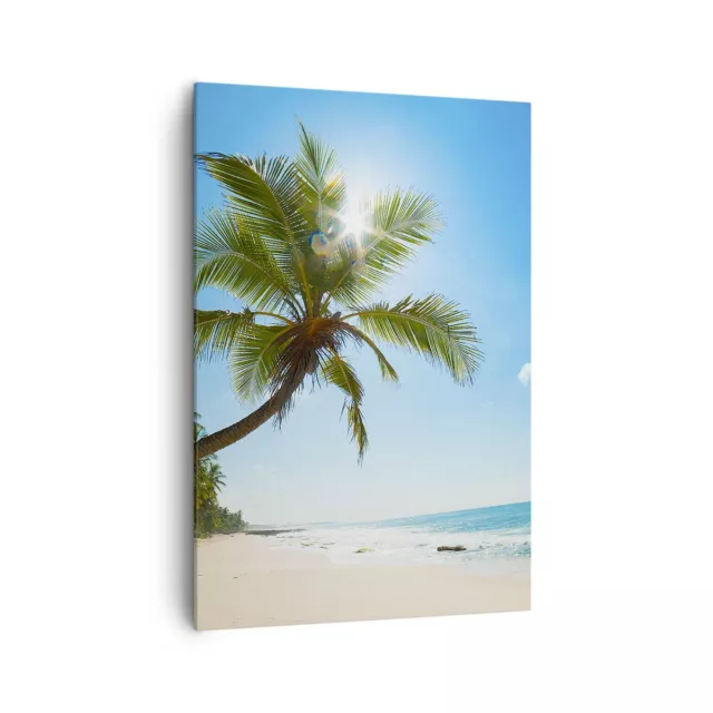 Quadro su Tela 70x100cm spiaggia palma mare Stampe Immagini Quadri Murale