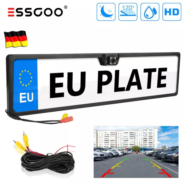 ESSGOO 170° Kennzeichen Halter Nummernschild Rückfahrkamera Einparkhilfe HD Auto