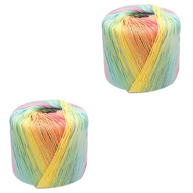 2 Rollen 133 m Farbsegment gefärbt Gradienten Baumwollgarn DIY Thread Hand