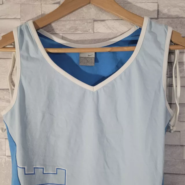 Ladies VINTAGE NIKE Vest Top Blue White Cropped Size 14-16 UK Large SEVENTY ONE 2