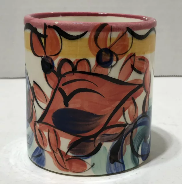 Vintage VICKI CARROLL Coffee Mug with CRAB - Mississippi Pottery - SPLISH SPLASH