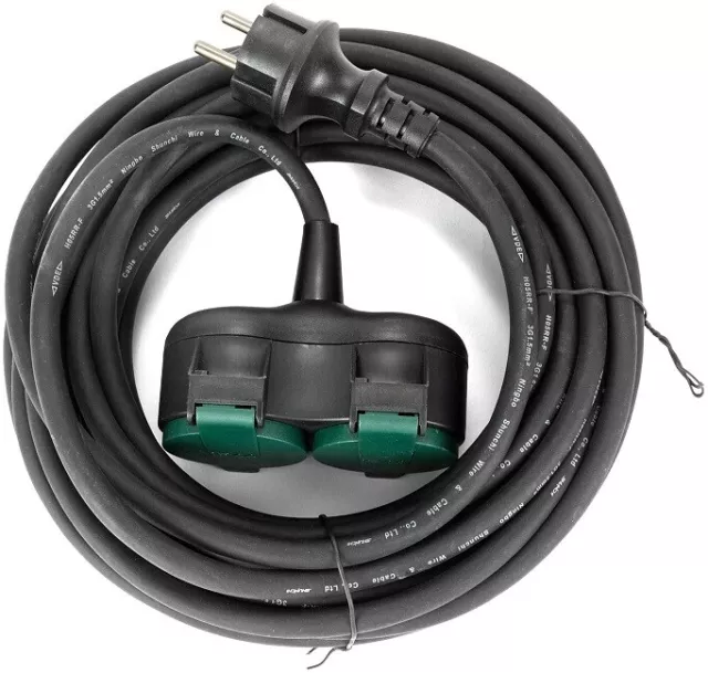 revolt Kabel mit 2 Steckern: Strom-Verlängerungskabel mit 2