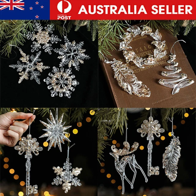 Christmas Clear Snowflake Pendant Create Sparkly Shiny Atmosphere Pendant