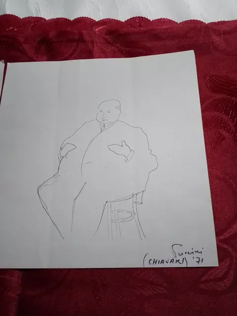 Disegno  Puccini Chiavari 71 Lotto Di 2 Tavole Originali Cm 21x20 2