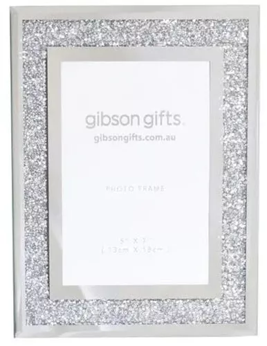 SILVER WEDDING PHOTO FRAME crystal 5 x 7 anniversary 21st birthday gift bling