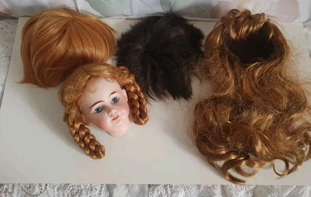 Perruque Cheveux Naturels Pour Poupée Ancienne - Tour De Tête 29 à 31 Cm
