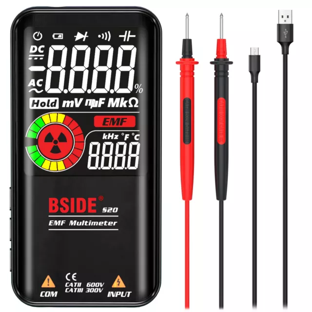 BSIDE S20 EMF-Multimeter 9999 Zählt Wiederaufladbar Universelles Messgerät T6R0