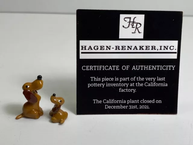 Hagen Renaker #455 463 NOS Hound Dog Light Brown Mama & Puppy Last of HR Stock