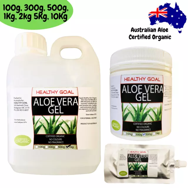 Australian ALOE VERA GEL Certified Organic Skin DIY Ingredient Premium Pure