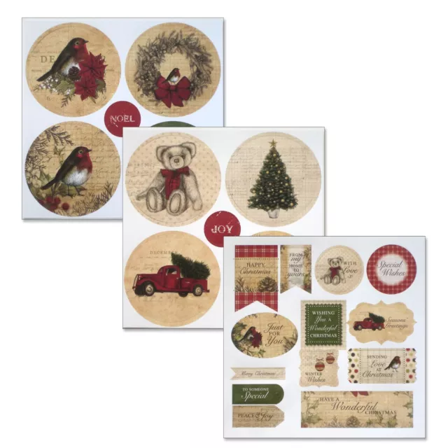 Christmas Cheer Die-Cut Toppers - vintage style toppers and sentiments