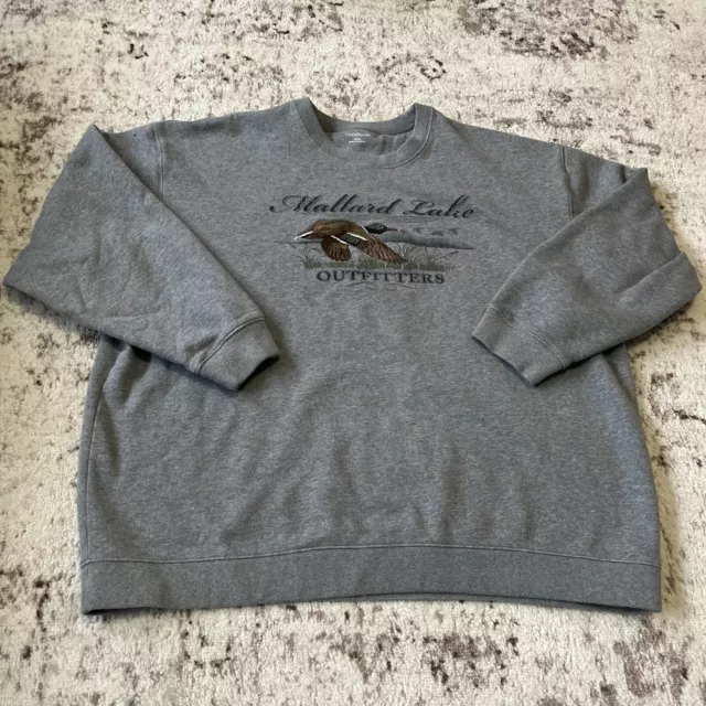 CROFT&BARROW Mallard Lake Grey 00s Crew Neck Heavy Sweatshirt Mens XXL