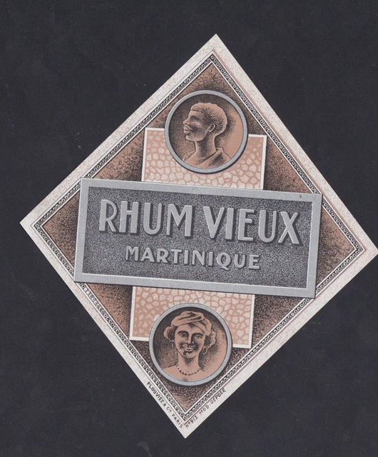 Ancienne étiquette RHUM JAMAIQUE n°633 french label