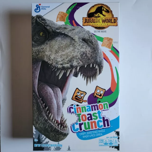 Rare 2022 Limited Edition Jurassic World Dominion Cinnamon Toast Crunch Cereal