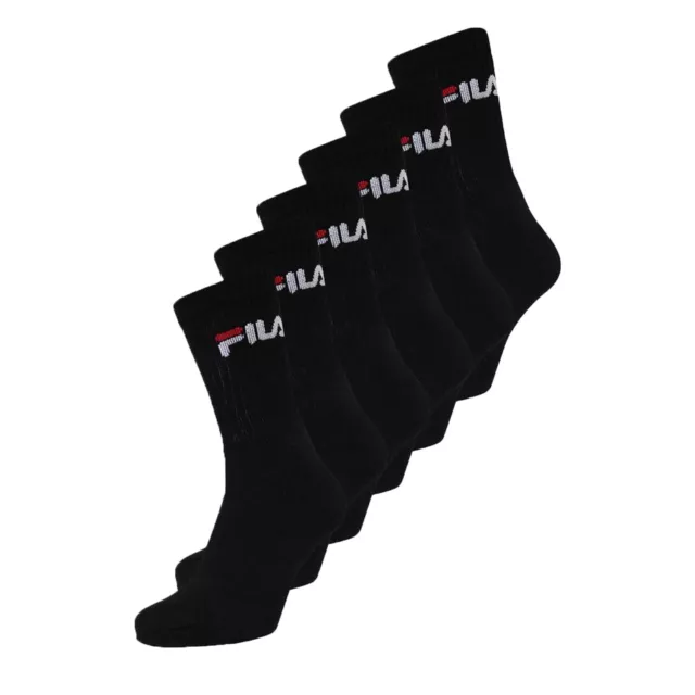 Fila, 6/12 paia di calze tennis in cotone spugna colore nero