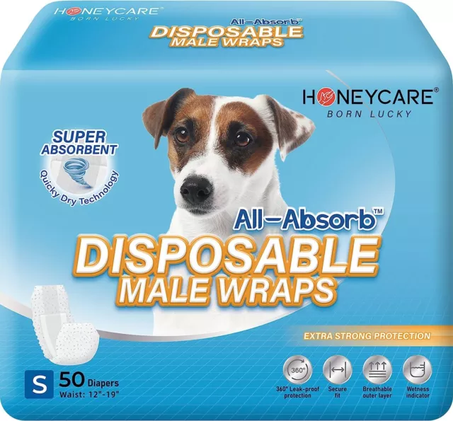 50 Pack Waist Disposable Dog Diapers Male Wraps Belly Bands Pet Soft All Sizes