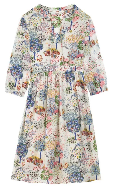 CATH KIDSTON FEARNE Cotton Dress Dream Forest 14 Floral Animal Stars Slip  Cream 30.00 - PicClick UK