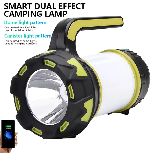 Rechargeable USB LED Flashlight Power Camping Tent Light Torch Lantern Lamp,