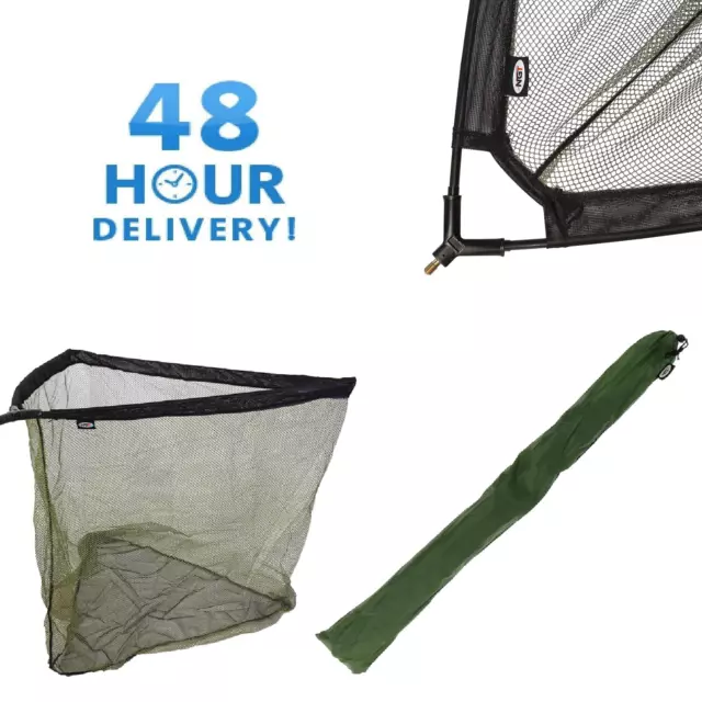 36" Inch Carp Coarse Fishing Landing Net With V Block Stink Bag Green Mesh Ngt