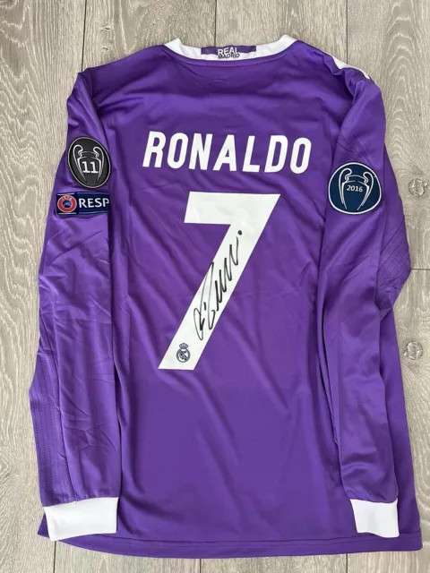 Cristiano Ronaldo Hand Signed 2017 Champions League Final Real Madrid Shirt COA