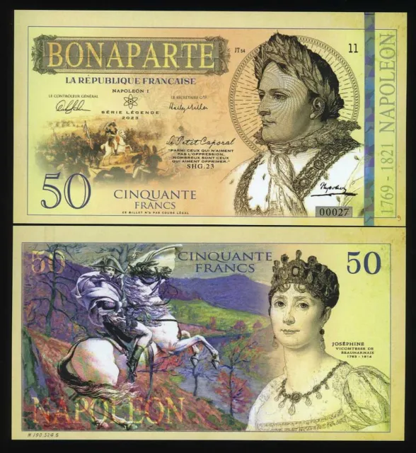 France, 50 Francs, Private Issue Polymer, 2023 Napoleon