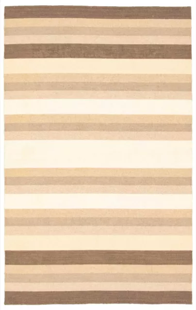 Vintage Hand Woven Carpet 5'1" x 6'11" Traditional Wool Kilim Rug