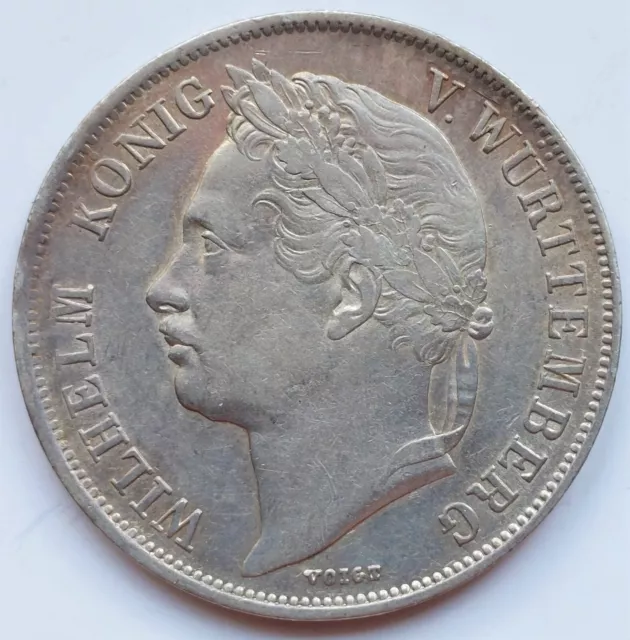 Württemberg, Wilhelm I. 1816 - 1864, 1 Gulden 1841, Reg.-Jubiläum, AKS 123