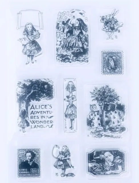 Alice in Wonderland Clear Silicone Stamps, Mad Hatter tea party, Card Making