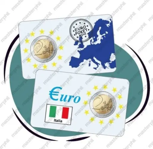 Masterphil - Cartellino Con Foro Per Contenere La Moneta Da 2 Euro Con Tasca -