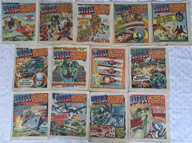 UK: 13 Battle Action Force Comics - July to Sep 1986 Editions - "13 IN A ROW"