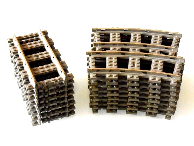 28x Lego Chemin de Fer Schienen-Gleise 9 Volt, Lego 4515-4520