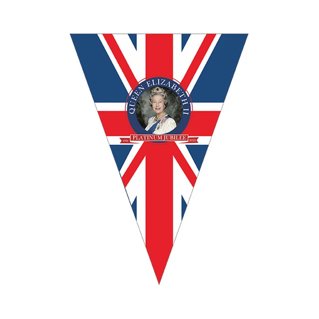Bandera de Inglaterra Cuerda Bandera Colgante Día de la Reina Cuerda Bandera Fiesta Suministro (A13)