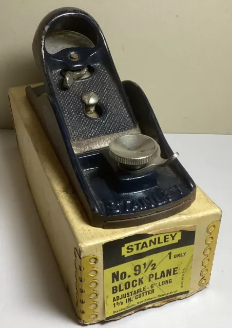 Stanley No. 9 1/2 Block Plane In Box Adjustable 6” Long 1 5/8 Inch Cutter Usa