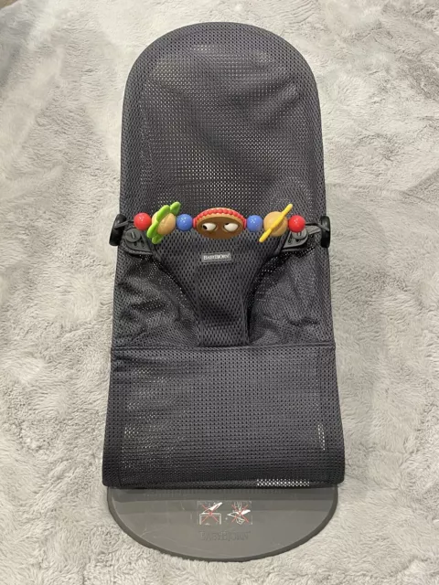 BabyBjorn Bouncer Bliss - Mesh - Dark Grey with Toy Bar - Excellent Condition 2