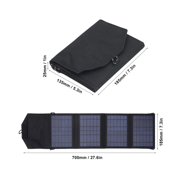 Sac Panneau Solaire Portable 50W Pliable - Chargeur Silicium Monocristallin USB Camouflage