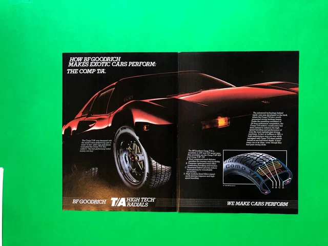 Ferrari 328 Bf Goodrich Tires Original Vintage Print Ad Advertisement
