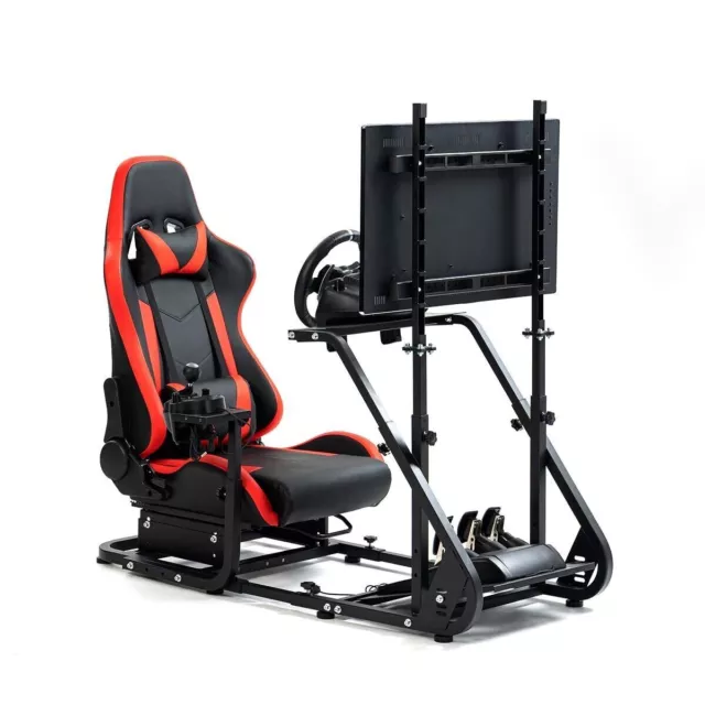 Minneer G29 Racing Simulator Cockpit with TV Stand &Seat Fit Logitech G920 G923