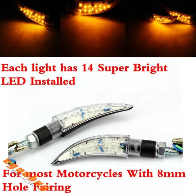 Turn Signal Light Street Fighter 8mm Bolts Moon Style Amber Indicators For Honda