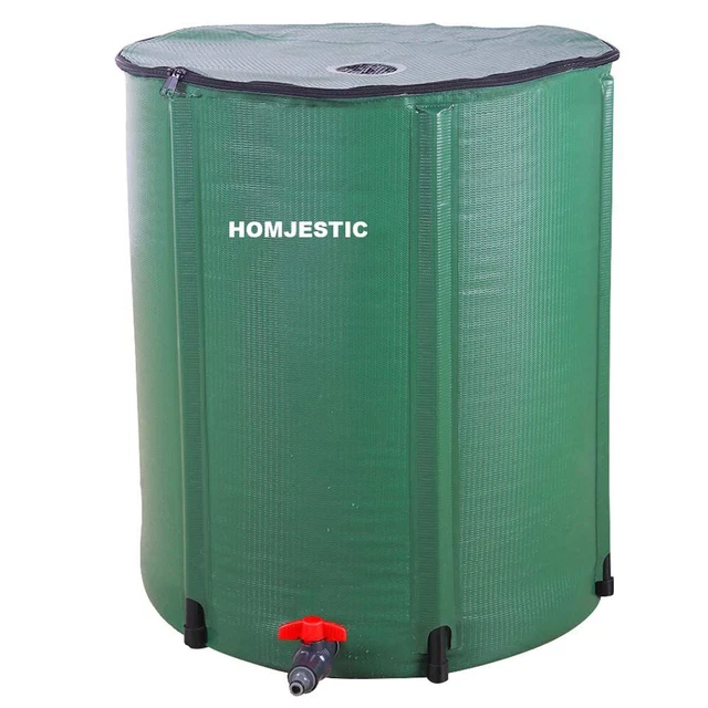 50 Gallon Foldable Rain Barrel, Collapsible Tank Water Storage Cont...
