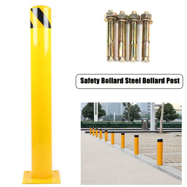 Safety Bollard Post  Traffic Safety Column Road Safety Barrier 36"H 4.5"D+ Bolt
