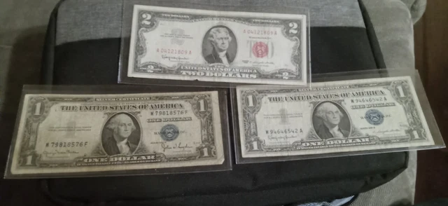 US Currency Lot Silver Notes Red Seal