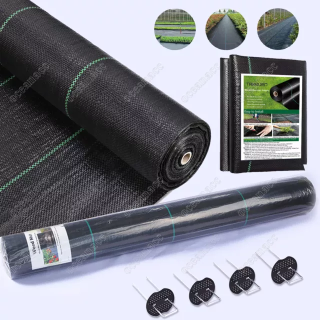 Heavy Duty Weed Control Fabric Ground Cover Membrane Garden Mat Landscape 2024