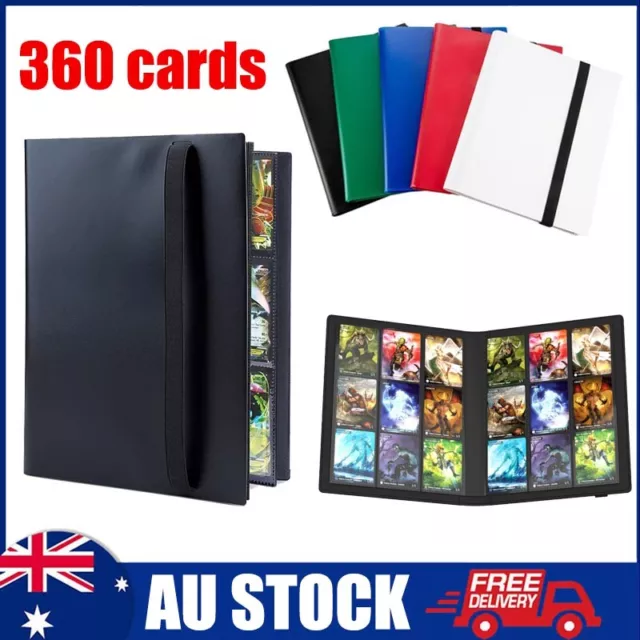 Trading Card Binder Album 9 Pocket Clear 360 Cards Map Binder Game Card Holder