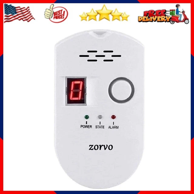 zorvo Natural Gas Detector for Home, Plug in Propane Gas Detectors & Alarms with