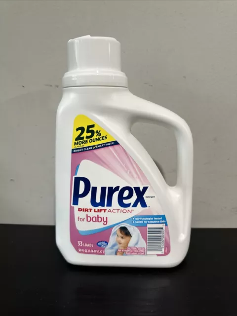 [ 1 ] PUREX Dirt Lift Action for Baby Liquid Laundry Detergent 33 Loads 50 fl oz