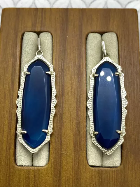 Kendra Scott Mystic Bazaar Francie Earrings Blue Agate gold Tone