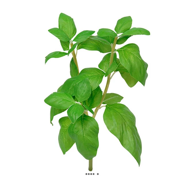 Branche de basilic vert artificiel H 27 cm Verte