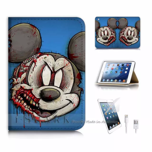 ( For iPad mini Gen 1 2 3 ) Flip Case Cover P6785 Zombie Mickey Mouse