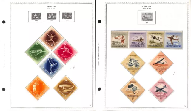 Hungary Stamp Collection on 65 Minkus Specialty Pages, 1951-63 Mint Sets